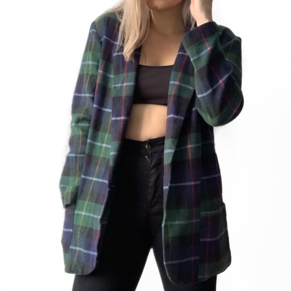 Vintage Jackets & Blazers - Vintage Plaid Super Soft Long Blazer Cardigan